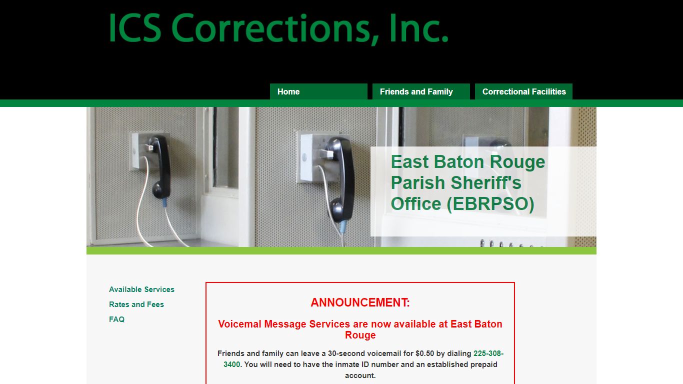 ICS Corrections, Inc. | East Baton Rouge Parish Sheriff's Office