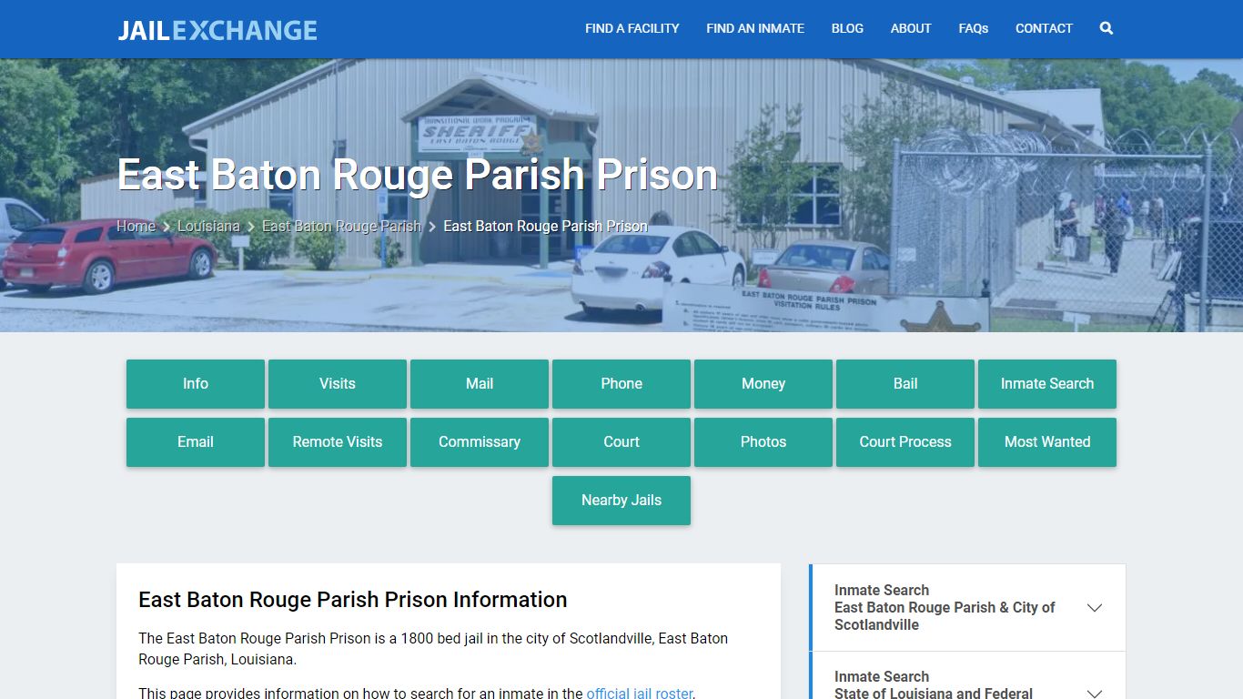 East Baton Rouge Parish Prison, LA Inmate Search, Information